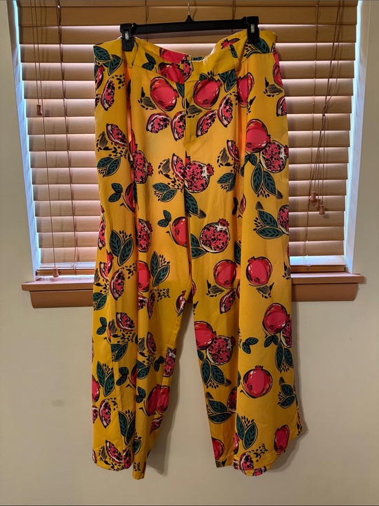 Eloquii Pants - Eloquii Pomegranate-Print Wide Leg Pants